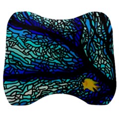 Sea Fans Diving Coral Stained Glass Velour Head Support Cushion by Pakrebo
