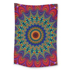 Kaleidoscope Mandala Pattern Large Tapestry by Pakrebo