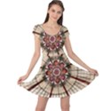 Pattern Round Abstract Geometric Cap Sleeve Dress View1