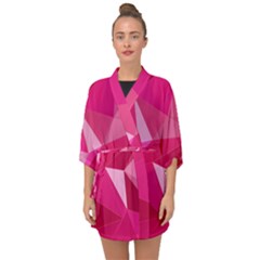 Pattern Halftone Geometric Half Sleeve Chiffon Kimono by Pakrebo