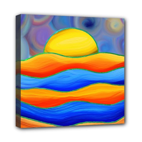 Paint Painting Landscape Scene Mini Canvas 8  X 8  (stretched) by Pakrebo