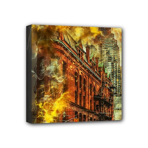 Flat Iron Building Architecture Mini Canvas 4  X 4  (stretched) by Pakrebo