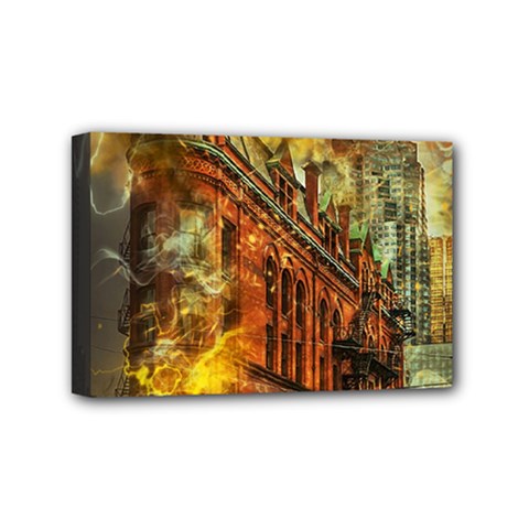 Flat Iron Building Architecture Mini Canvas 6  X 4  (stretched) by Pakrebo