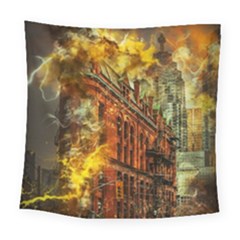 Flat Iron Building Architecture Square Tapestry (large) by Pakrebo