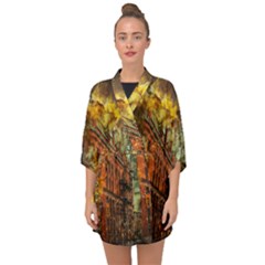 Flat Iron Building Architecture Half Sleeve Chiffon Kimono by Pakrebo