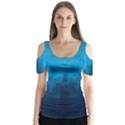 Deep Ocean Butterfly Sleeve Cutout Tee  View1