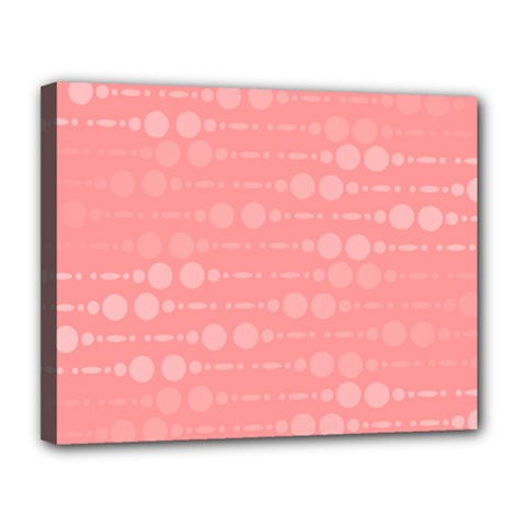 Background Polka Dots Pink Canvas 14  X 11  (stretched) by Mariart