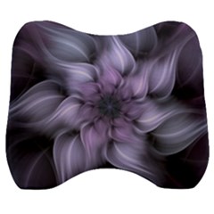 Purple Flower Windswept Velour Head Support Cushion by JezebelDesignsStudio
