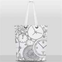 Time Goes On Full Print Rope Handle Tote (small) by JezebelDesignsStudio
