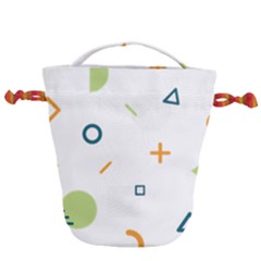 Geometry Triangle Line Drawstring Bucket Bag by Mariart