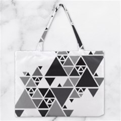 Gray Triangle Puzzle Zipper Medium Tote Bag by Mariart