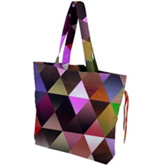 Abstract Geometric Triangles Shapes Drawstring Tote Bag by Pakrebo