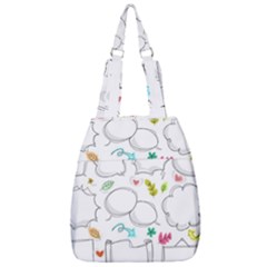 Set Chalk Out Chitchat Scribble Center Zip Backpack by Pakrebo