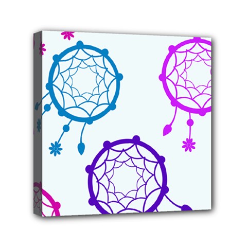 Dreamcatcher Dream Catcher Pattern Mini Canvas 6  X 6  (stretched) by Pakrebo