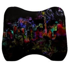 Grunge Paint Splatter Splash Ink Velour Head Support Cushion by Pakrebo