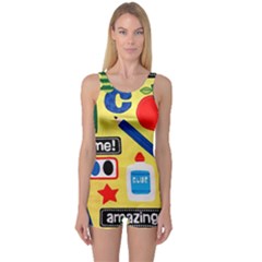 Fabric Cloth Textile Clothing One Piece Boyleg Swimsuit by Pakrebo