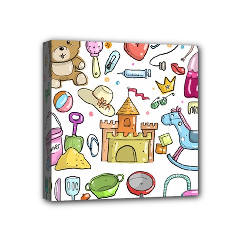 Baby Equipment Child Sketch Hand Mini Canvas 4  X 4  (stretched) by Pakrebo