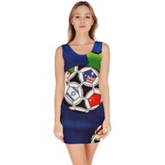 Textile Football Soccer Fabric Bodycon Dress by Pakrebo