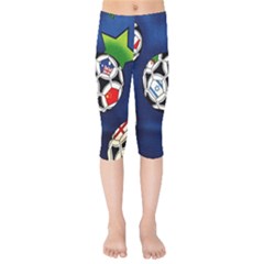 Textile Football Soccer Fabric Kids  Capri Leggings  by Pakrebo