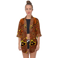 Fractal Julia Mandelbrot Art Open Front Chiffon Kimono by Pakrebo