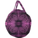 Fractal Magenta Pattern Geometry Giant Round Zipper Tote View2