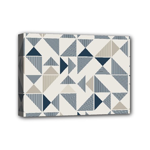 Geometric Triangle Modern Mosaic Mini Canvas 7  X 5  (stretched) by Pakrebo