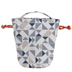 Geometric Triangle Modern Mosaic Drawstring Bucket Bag by Pakrebo