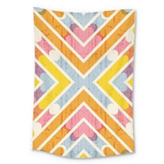 Line Pattern Cross Print Repeat Large Tapestry by Pakrebo