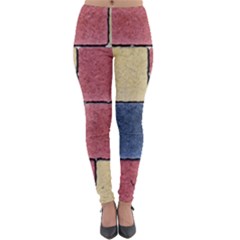Model Mosaic Wallpaper Texture Lightweight Velour Leggings by Pakrebo