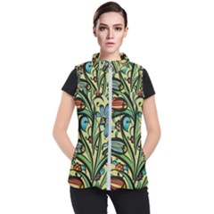 Mosaic Tile Art Ceramic Colorful Women s Puffer Vest by Pakrebo