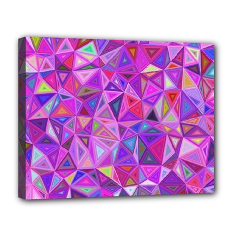 Pink Triangle Background Abstract Canvas 14  X 11  (stretched) by Pakrebo