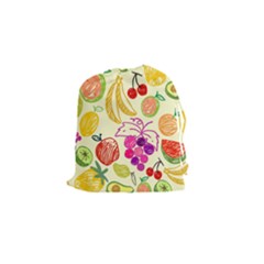 Seamless Pattern Fruit Drawstring Pouch (small) by Mariart
