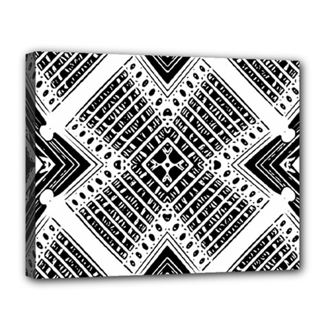 Pattern Tile Repeating Geometric Canvas 14  X 11  (stretched) by Pakrebo
