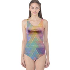 Triangle Pattern Mosaic Shape One Piece Swimsuit by Pakrebo