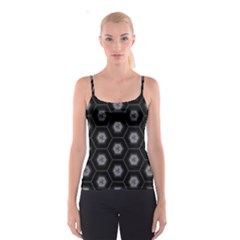 Geometric Pattern - Black Spaghetti Strap Top by WensdaiAmbrose