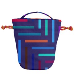 Line Background Abstract Drawstring Bucket Bag by Mariart