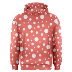 Polka Dot On Living Coral Men s Overhead Hoodie by LoolyElzayat