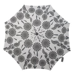 Zappwaits Flowers Black Hook Handle Umbrellas (medium) by zappwaits