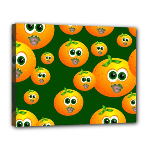 Seamless Orange Pattern Canvas 14  X 11  (stretched) by Mariart