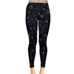 Blued Dark Bubbles Print Leggings  by dflcprintsclothing