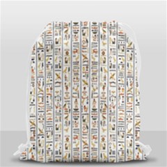 Egyptian Hieroglyphs Drawstring Bag (small) by ArtworkByPatrick