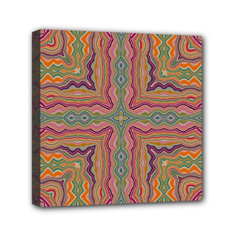 Abstract Design Abstract Art Orange Mini Canvas 6  X 6  (stretched) by Pakrebo