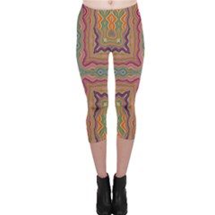 Abstract Design Abstract Art Orange Capri Leggings  by Pakrebo