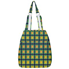 Tile Background Image Pattern Squares Center Zip Backpack by Pakrebo