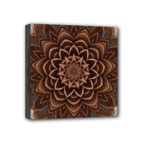 Abstract Art Texture Mandala Mini Canvas 4  X 4  (stretched) by Pakrebo