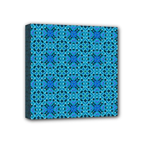 Background Image Tile Pattern Blue Mini Canvas 4  X 4  (stretched) by Pakrebo