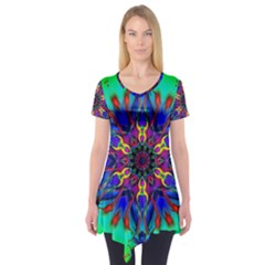 Fractal Art Pictures Digital Art Short Sleeve Tunic  by Pakrebo