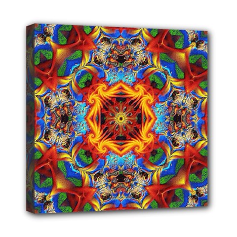 Farbenpracht Kaleidoscope Mini Canvas 8  X 8  (stretched) by Pakrebo