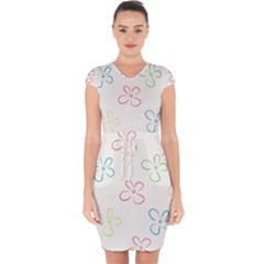 Flower Background Nature Floral Capsleeve Drawstring Dress  by Mariart
