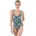 Farbenpracht Kaleidoscope Art High Leg Strappy Swimsuit View1